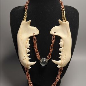 Unique Bone and Chain Necklace